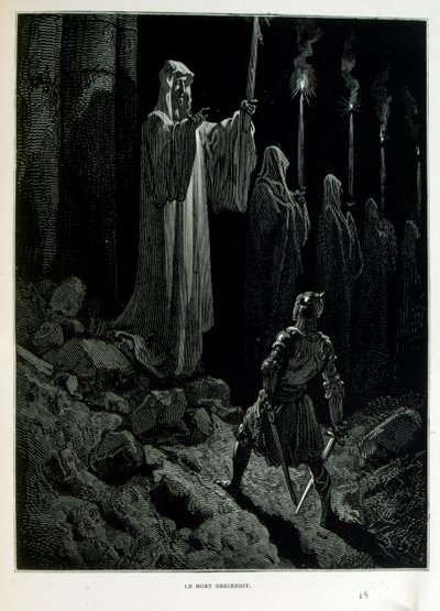 Croque-Mitaine; 1863 illustrasjon, av Gustave Dore (1832 – 1883); Fransk kunstner, grafiker, illustratør. Croque-Mitaine (The bogeyman) en ondsinnet karakter presentert for barn for å skremme dem og dermed gjøre dem klokere. av Gustave Dore