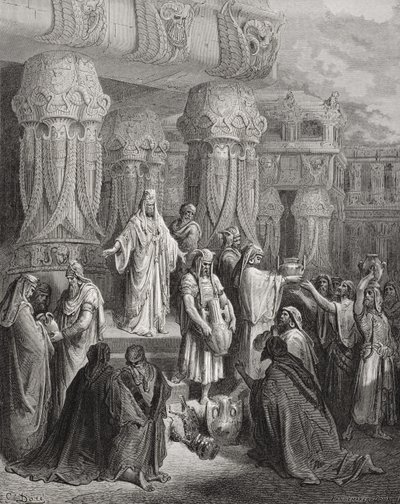 Cyrus Restoring the Vessels of the Temple, illustrasjon fra Dores 