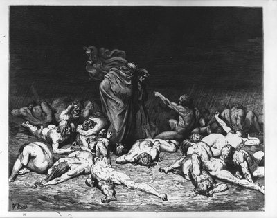 Dante og Virgil i helvete, illustrasjon fra 