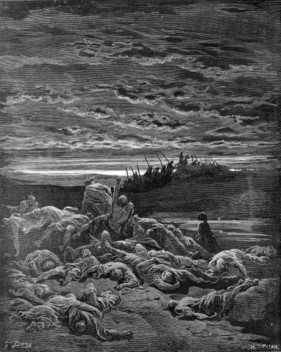 Jerubbaals sønners død - Bibelen av Gustave Dore