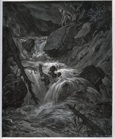 Dorothee, deguisee som en ung bonde, slipper løs sin lystne betjent - fra "" Don Quixote de la Mancha"" av Miguel Cervantes av Gustave Dore
