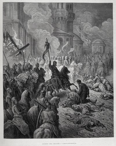 Korsfarernes inntog i Konstantinopel under det fjerde korstoget av Gustave Doré. av Gustave Dore