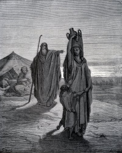 Utvisning av Hagar av Gustave Dore