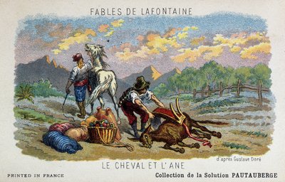 Fable de Lafontaine: hesten og eselet ifølge Gustave Doré av Gustave Dore