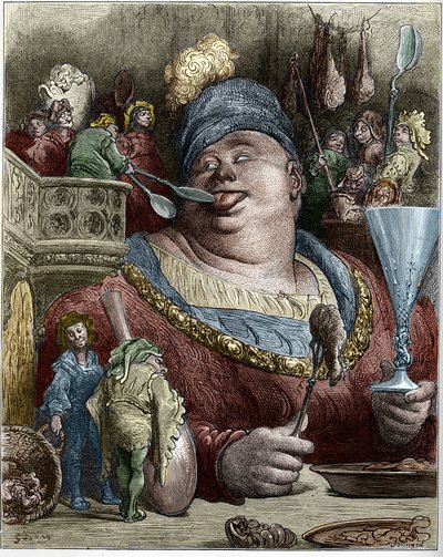 Gargantua karakter av romanene av Francois Rabelais (1494-1553), fransk forfatter. Illustrasjon av Gustave Dore (1832-1883). av Gustave Dore
