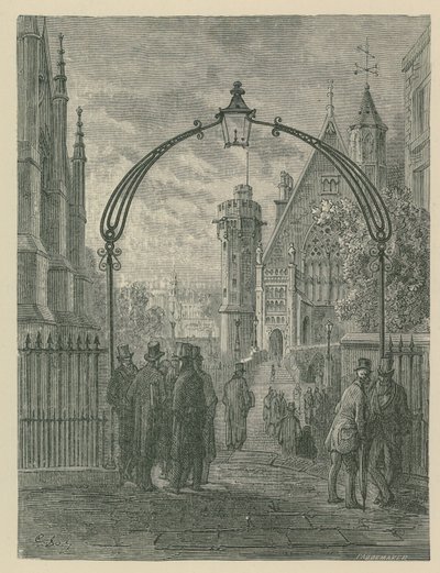 Generelt syn på menneskene på gaten i tempelet av Gustave Dore