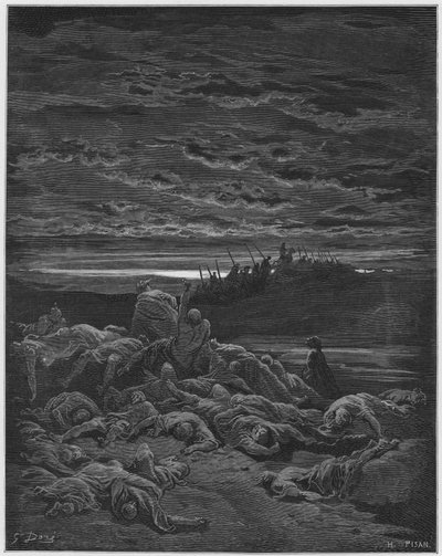 Gustave Dore Bibelen: Død av sønnene til Jerubbaal av Gustave Dore
