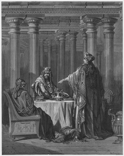 Gustave Dore Bibelen: Esther anklager Haman av Gustave Dore