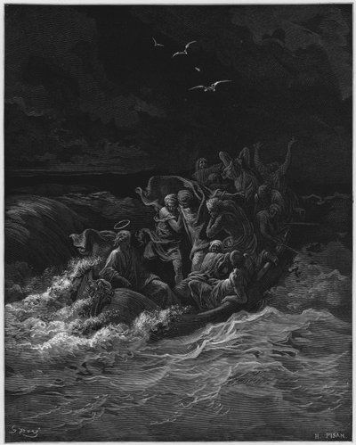 Gustave Dore Bibelen: Jesus stiller stormen av Gustave Dore