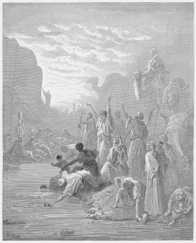 Gustave Dore Bibelen: Moses slår på steinen i Horeb av Gustave Dore