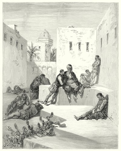 Gustave Dores Don Quijote: "Endelig bestemte jeg meg for å stole på en overløper fra Murcia, som hadde vist meg store bevis på sin vennlighet" (gravering) av Gustave Dore