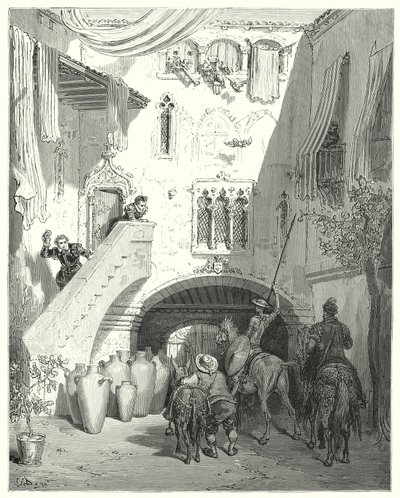 Gustave Dores Don Quijote: "Å, dere tobosiske urner! som vekker i mitt sinn tankene om det søte løftet om mine mest bitre sorger!" (gravering) av Gustave Dore