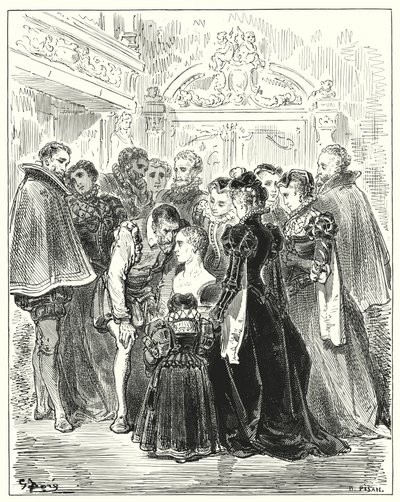 Gustave Dores Don Quijote: "Fortell meg, du orakel," sa han, "var det jeg rapporterte om mine eventyr i Montesinos-hulen en drøm eller virkelighet?" (gravering) av Gustave Dore