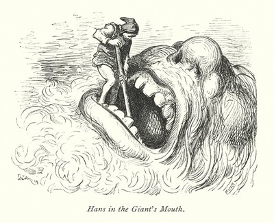 Hans i kjempens munn (gravering) av Gustave Dore