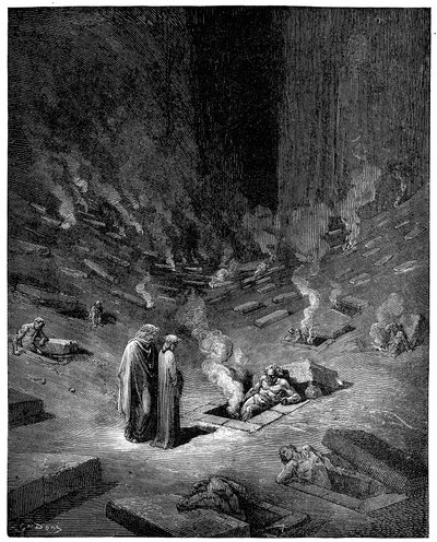 Helvete: byen Dis, den romerske guden for underverdenen, 1863 av Gustave Dore