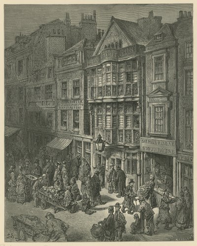Illustrasjon som viser Bishopsgate Street av Gustave Dore