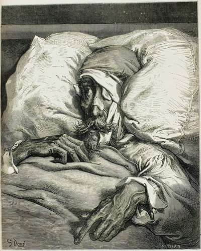 Illustrasjon fra romanen Don Quixote, av Miguel de Cervantes, 1863. av Gustave Dore