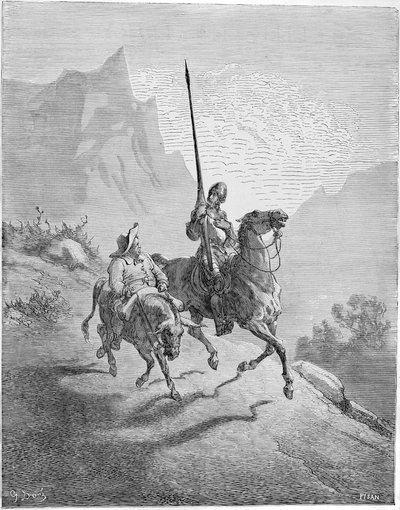 Illustrasjon til boken Don Quixote de la Mancha av M. de Cervantes, 1863. av Gustave Dore