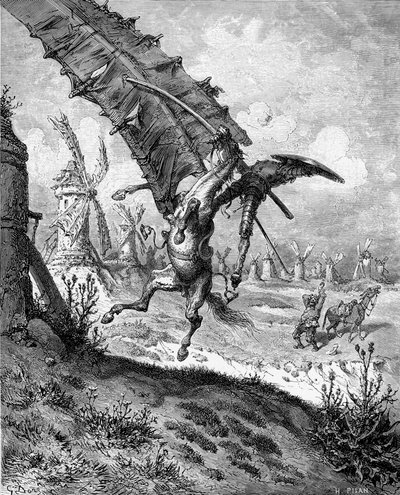 Illustrasjon til boken Don Quixote de la Mancha av M. de Cervantes, 1863. av Gustave Dore