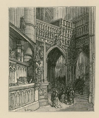 Interiøret i Westminster Abbey av Gustave Dore