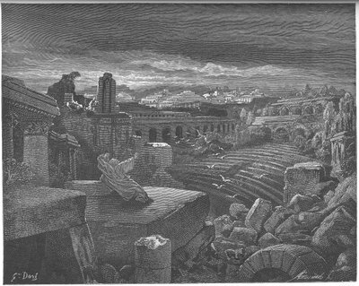 Jesajas visjon om ødeleggelsen av Babylon, 1897 av Gustave Dore