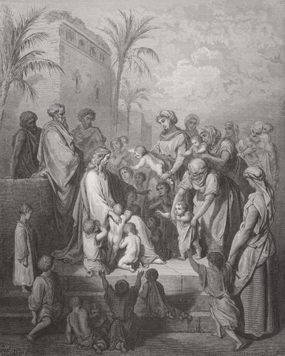 Jesus Blessing the Children, illustrasjon fra Dores 