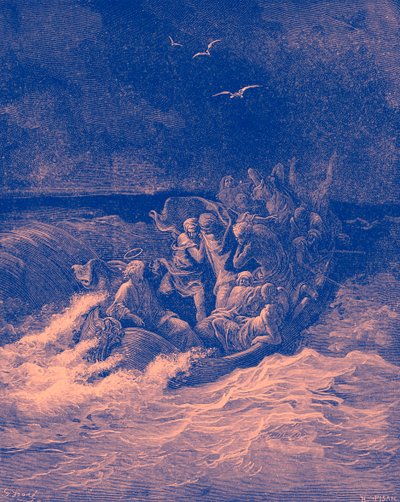 Jesus stiller stormen - Bibelen av Gustave Dore