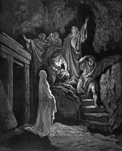 Jesus reiser Lasarus fra graven sin, 1865-1866 av Gustave Dore