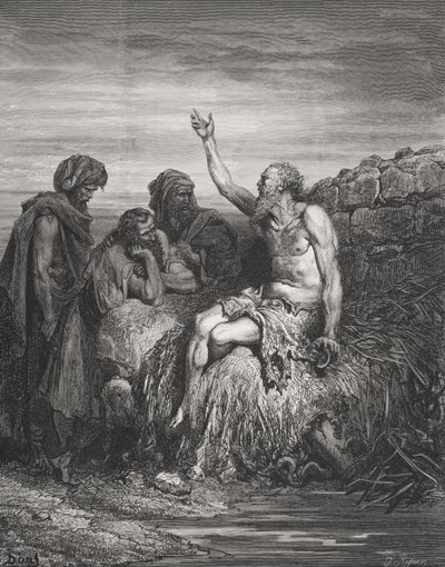 Job og hans venner, Job 6:1-4, illustrasjon fra Dores 