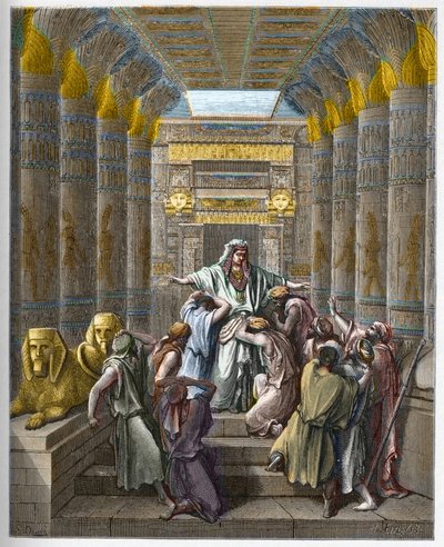 Joseph Patriarch of Israel - Joseph anerkjent av sine brødre - Joseph anerkjent av sine brødre - gravering i "The Bible illustree" av Gustave Dore (1832-1883) - Gravering fra "" The Dore Bible"" av Gustave Dore