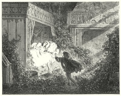 Tornerose; Tornerose (gravering) av Gustave Dore