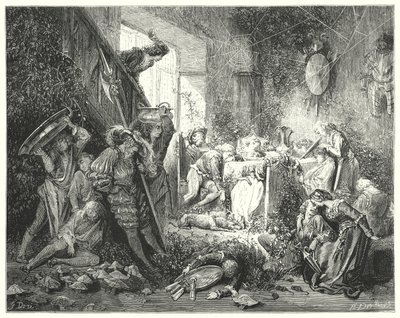 Tornerose; Tornerose (gravering) av Gustave Dore