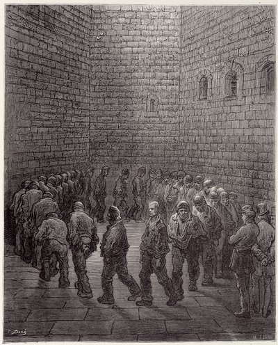 The walk of prisoners in prison - in “” London” av Gustave Dore av Gustave Dore