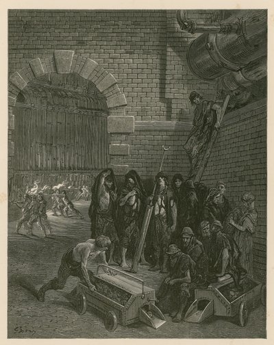 Lambeth Gas Works, London av Gustave Dore