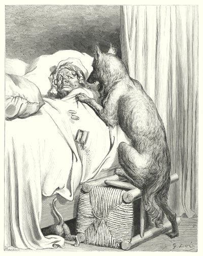 Le Petit Chaperon Rouge; Rødhette (gravering) av Gustave Dore