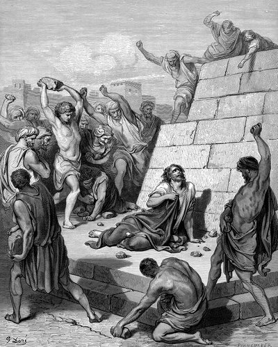 Martyrium av St Stephen, c36 1866 av Gustave Dore
