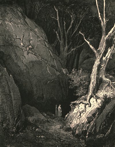 Videre beveget han seg, jeg lukker skrittene hans forfulgt, c1890. av Gustave Dore