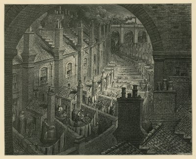 Over London med tog av Gustave Dore