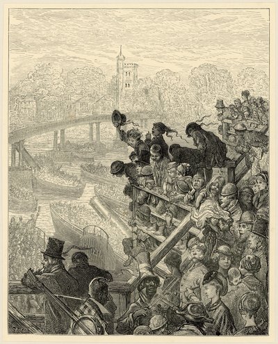 Oxford og Cambridge Boat Race, Putney av Gustave Dore
