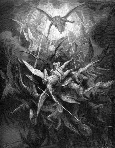 Paradise Lost: Fall of the rebell angels, av Gustave Dore