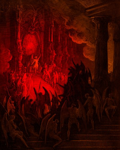 Paradise Lost: Satan in Council, gravering av Gustave Doré av Gustave Dore