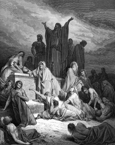 Jerusalems pest, gravering av Doré. - Bibelen av Gustave Dore