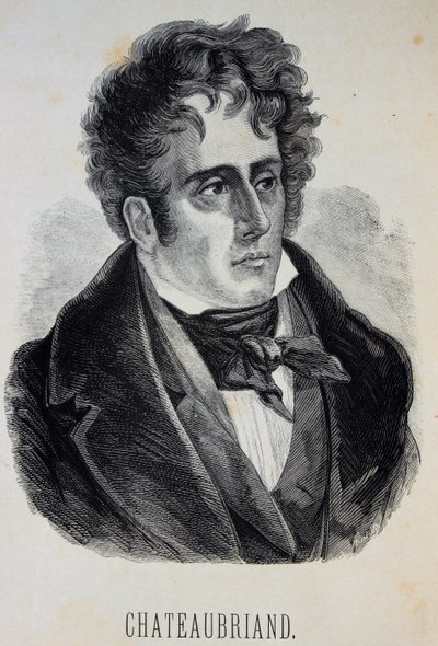 Portrett av François-René, viscount av Chateaubriand 1768-1848, 1880. av Gustave Dore