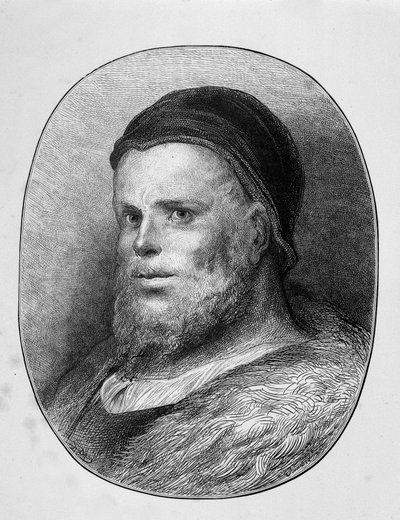 Portrett av Rabelais young - gravering, av Gustave Dore av Gustave Dore