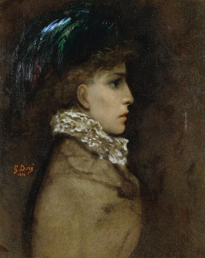 Portrett av skuespillerinnen Sarah Bernhardt (1844-1923) Maleri av Gustave Dore (1832-1883) av Gustave Dore