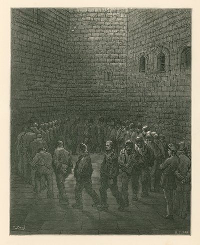 Fanger i Newgate Prison treningsgård av Gustave Dore