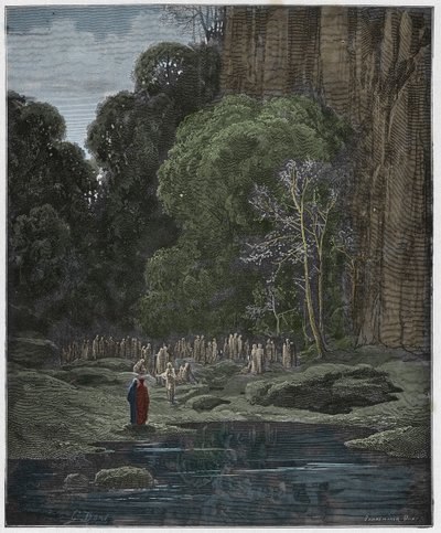 Purgatorio, Canto 5 : De avdøde omvenderne synger Miserere, illustrasjon fra "The Divine Comedy" av Dante Alighieri, 1885 av Gustave Dore
