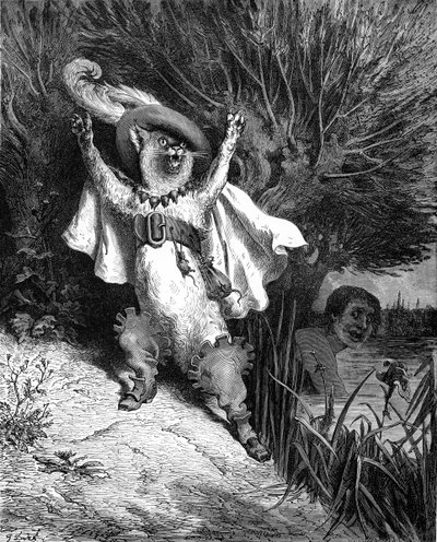 Puss in Boots, gravering av Gustave Doré. av Gustave Dore