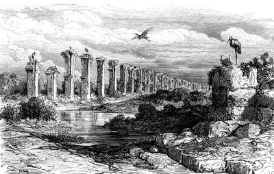 Romersk akvedukt, Merida, Spania, 1800-tallet av Gustave Dore