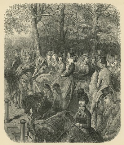 Rotten Row, Hyde Park, London av Gustave Dore